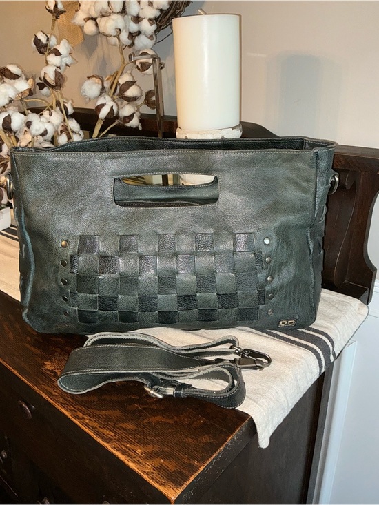 Bed Stu Handbags - NWOT Bed Stu Orchid XL Leather Satchel Handbag Crossbody Bag Dark Teal DD $325